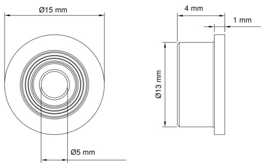 GULIČKOVÉ LOŽISKO F695 2RS 5x15x4mm VORON