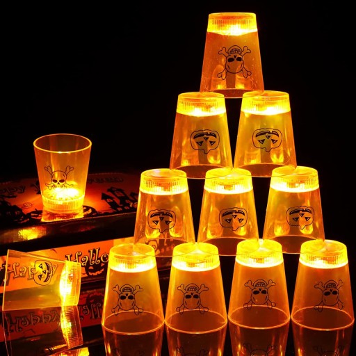HALLOWEEN LED SKLENENÁ LEBKA TEKVICA
