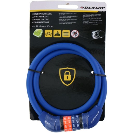 DUNLOP Bicycle Lock Lanko na motorovú kolobežku 65 cm kombinácia