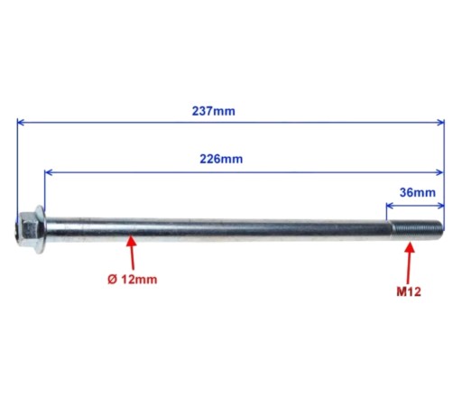 Kolesá na nápravu kolobežky LONGJIA EXACTLY 2T vpredu 12 x 226 mm