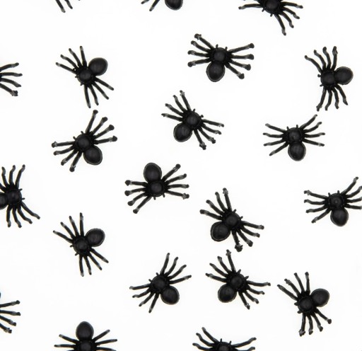 Halloweenske konfety Spiders black 100ks dekoračné plastové chrobáčiky