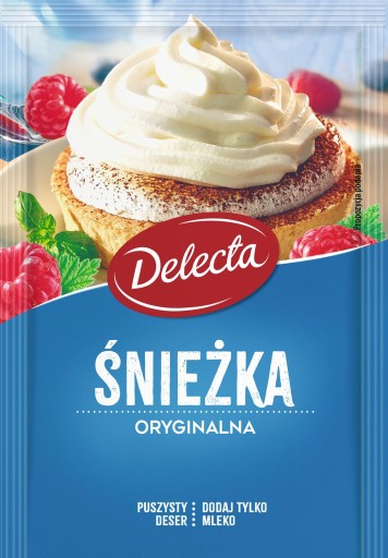 Śnieżka Delecta 51g, tradičná príchuť, ideálna do dezertov, želé, zmrzliny
