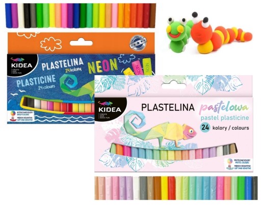 ŠKOLA Plastelína 24 farieb (12 NEON) - KIDEA