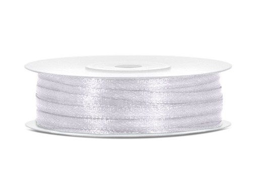 Biela saténová stuha Communion Wedding Krst 3mm 50m 1 rolka