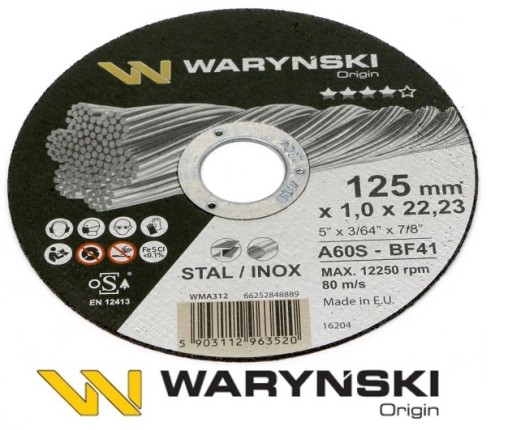 Kovový rezací kotúč 125x1,0x22,23mm WARYŃSKI