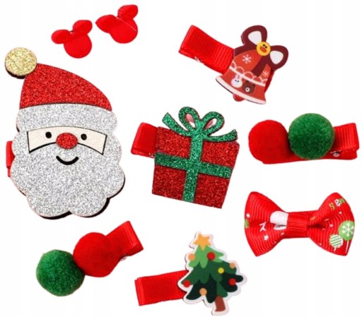 Sada sponiek do vlasov sob Santa Claus vianočný stromček