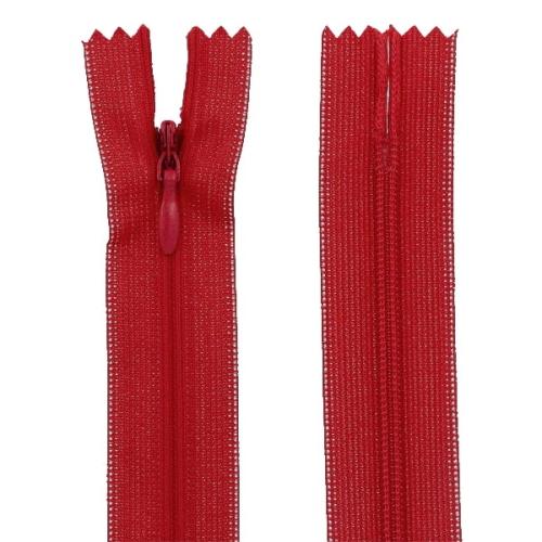 Zipsy KRYTÉ 50cm ČERVENÉ 1 ks.
