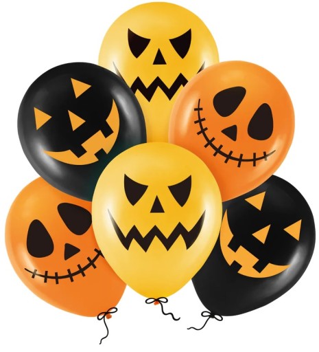 Halloweenske latexové balóniky Strašidelná tekvicová zmes 6 kusov HAL-139