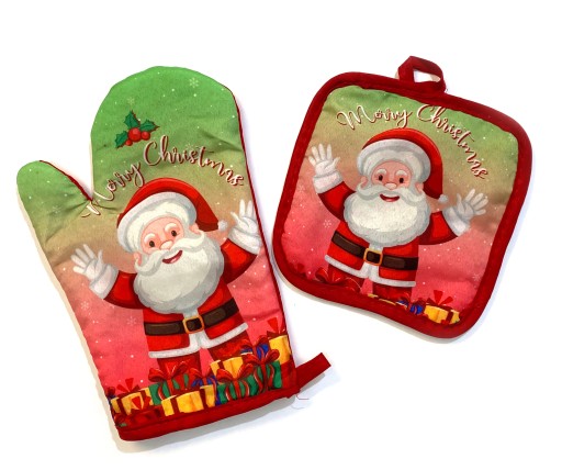 VIANOČNÁ SÚPRAVA RUKAVIČKA + VÝPAL Santa Claus 1