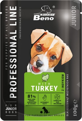 Super Beno Profesionálna taška pre mladých psov s morkou 100g šteniatko
