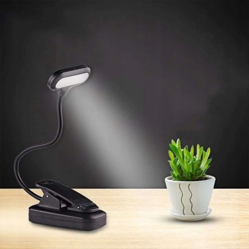 Stolná LED lampa Alogy s klipom Bezdrôtová na čítanie Čierna