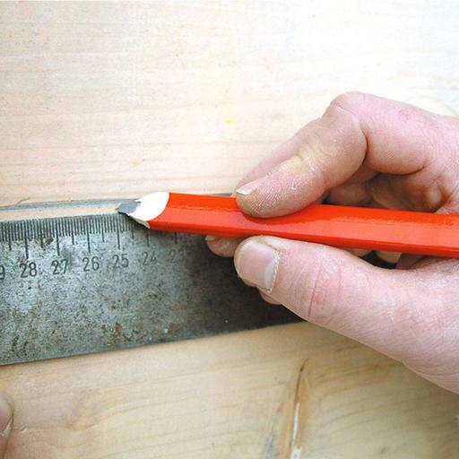 Stavebná stolárska ceruzka 24cm TOPEX Červená HB