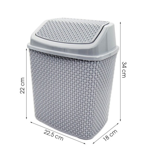 NÁDOBA NA ODPADOVÝ KOŠ S VEKOM, OTVÁRACÍ VÝKLOPNÝ, 6L