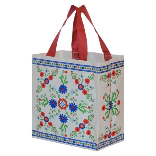 Nákupná taška 10L 25x15x27 folklórna 1ks biela