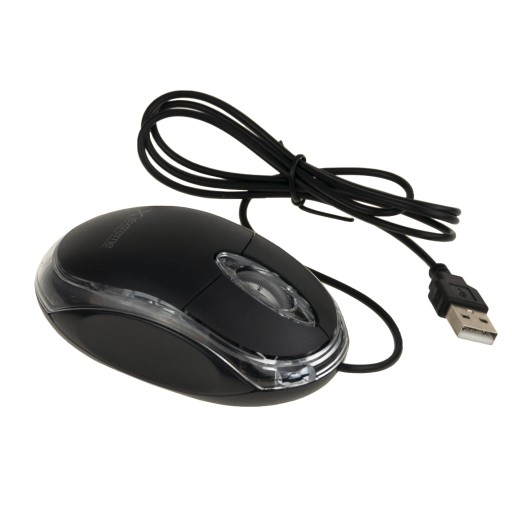 MYŠ KÁBLOVÁ OPTICKÁ USB MYŠ MALÁ POHODLNÁ pre notebook, čierna