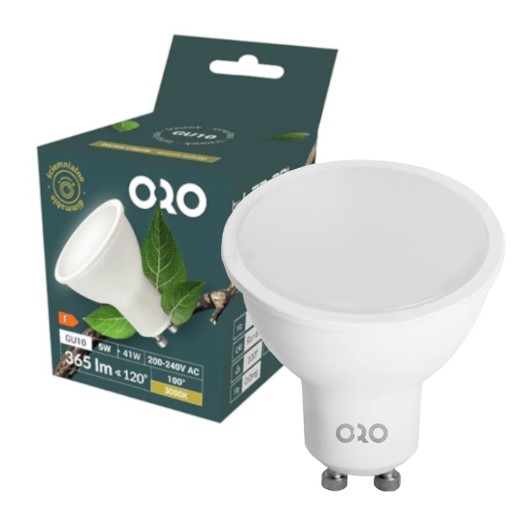 LED žiarovka GU10 reflektor 5W 3000K teplá farba 365lm ÚČINNÁ, stmievateľná