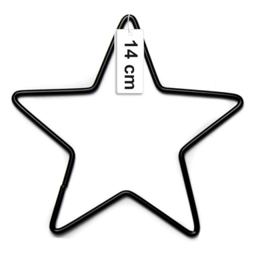 Dekorácia KOVOVÝ RÁMČEK BLACK STAR 14 cm