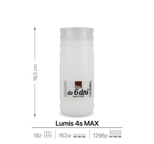 Vložka na sviečky 18,5 cm na 6 dní Lumis 4s MAX