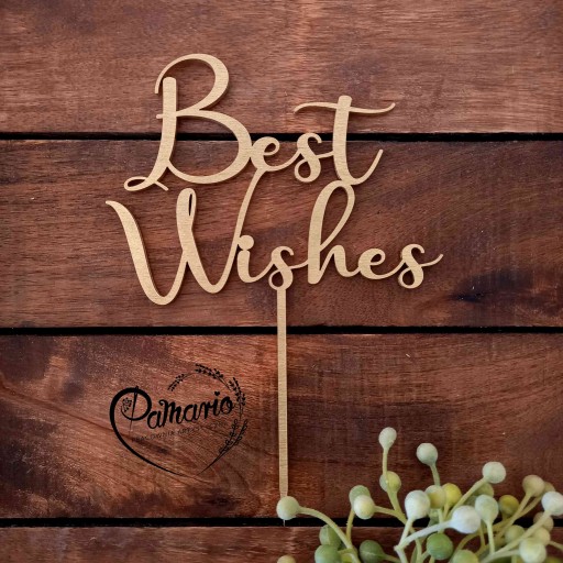 Topper Best Wishes Nápis na všetko najlepšie ZLATÝ