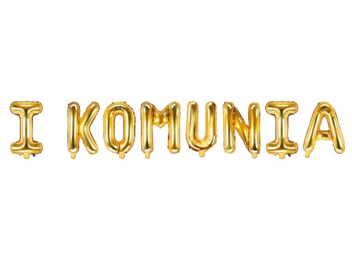 Balóny nápis PRVÉ SPOLOČENSTVO veniec banner na prijímanie zlatý 210 cm x 35 cm