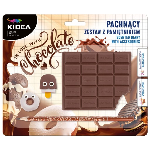 VOŇAVÝ SET ZÁPISOVÝ DIÁR ČOKOLÁDOVÝ S CERUŽKOU A GUMA
