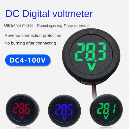DC 5-100V PANELOVÝ VOLTMETER, MIX 3 FARIEB