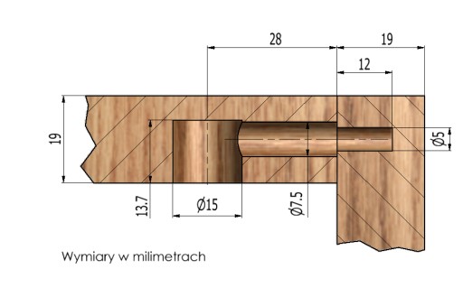 50x Excentrický nábytkový konektor + 19mm plochý kolík