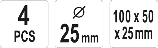YATO Montážne kliny s otvorom, 4ks 100x45x23