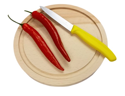 KRAJNÁ DOSKA OKRUHÁ S DRÁŽKOU, 20 CM, DREVENÁ
