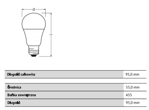 LED ŽIAROVKA A60 E27 13W 100W 1521lm 2700K OSRAM