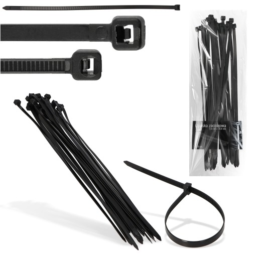 20x sťahovacie pásky Káblové pásky Zipsy 7,6 x 350 mm Silné UV sťahovacie pásky