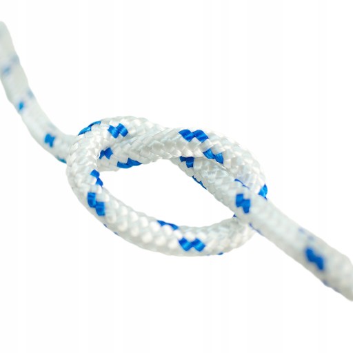 POLYPROPYLÉNOVÉ LANO Splietané plachtárske lano biele 6mm 20M