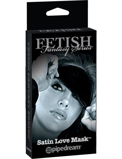 BLACK SOFT EYE MASK SATIN LOVE MASK FETISH