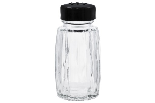 Nádoba na korenie korenie soľ korenie sklenená čierna 50ml korenička