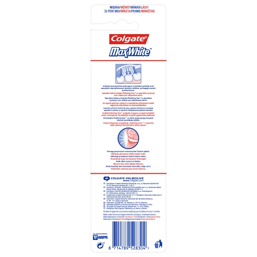 Zubná kefka COLGATE MaxWhite SOFT 2 ks + ZADARMO