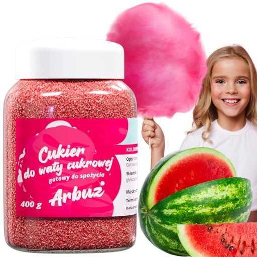 Farebný CUKOR NA PLÁVANIE CUKROVINY 400g RUŽOVÝ VODOVÝ MELÓN