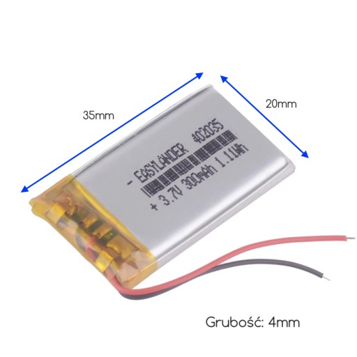 Batéria GPS batéria 300mAh 3,7V PCM