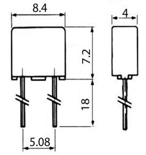 Obdĺžniková pomalá poistka 5A/250V /4235