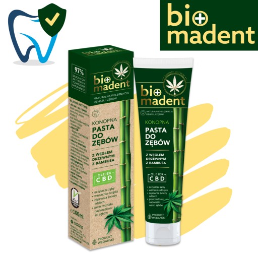 Bio Madent Konopná zubná pasta s bambusovým uhlím 100 ml