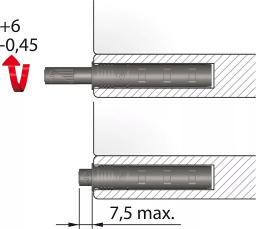 K-Push nárazník dlhý 37mm silný šedý s TIP-ON push open gumičkou