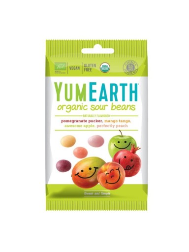 BIO ovocné želé mix KYSLA bezlepková fazuľa VEGAN 50 g YumEarth