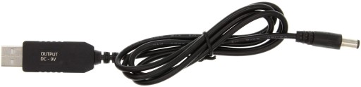 Káblový prevodník USB DC zástrčka 2.1x5.5mm 5V-9V