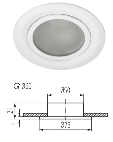 KANLUX Oczko LED nábytkové svietidlo pod skrinku bodové 10W 12V G4 GAVI biela