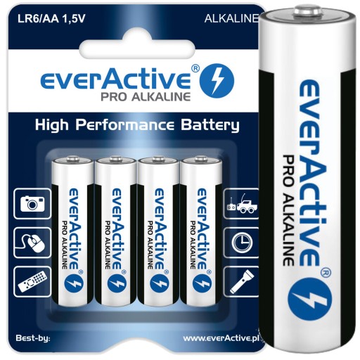 everActive LR6 AA PRO alkalické batérie 4 ks.