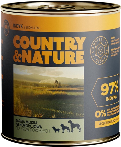 Dr PC Mokré krmivo bez obilnín - Morka s brokolicou 850g - COUNTRY&NATURE