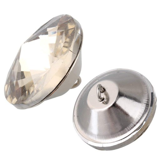 Gombík čalúnenia 25 mm Crystal HNEDÁ