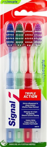 Signal Triple Action 4 zubné kefky - Balenie (Medium) 4 ks