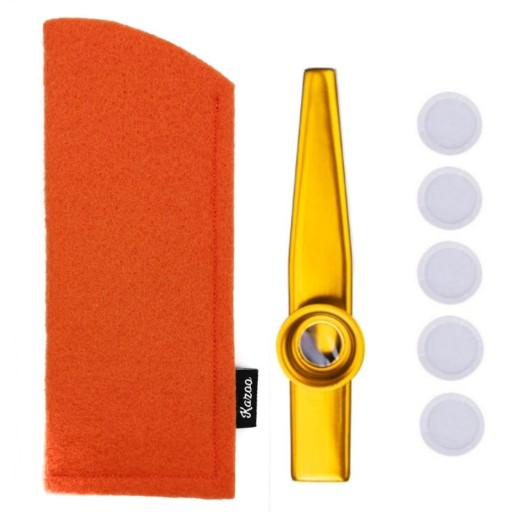 Zlaté KAZOO Oranžové POUZDRA + MEMBRÁNA - Ideálne pre hudobníkov!