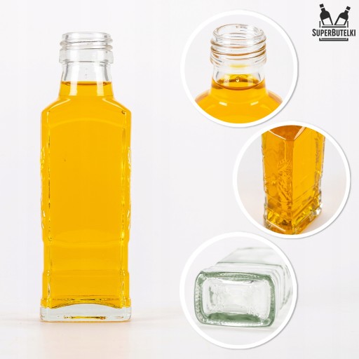 Moskovská sklenená fľaša na vodku, džús, tinktúry, 100 ml