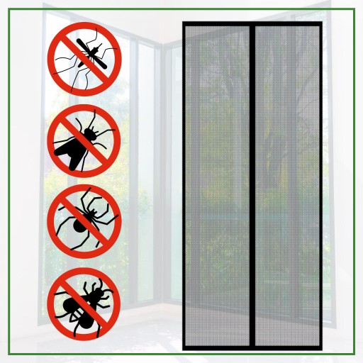 SIEŤKA NA DVERE balkónové okno balkónové S MAGNETMI 210x100 magnetický